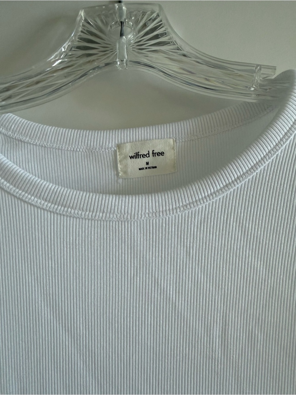 Aritzia Wilfred White Ribbed Tee NWOT - Picture 2 of 4
